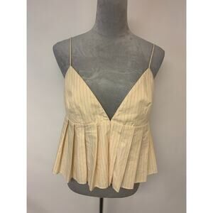 Zara Blouse Babydoll Cropped Pleats Boho Coachella Feminine Fairy Sexy Size XXL